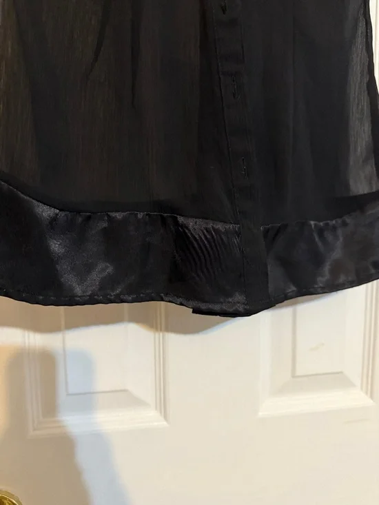 Charlotte Russe Black Sheer Ruffle-Trim Blouse - Picture 5 of 6